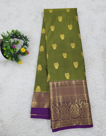Semi kanchipattu Resham Butta Saree