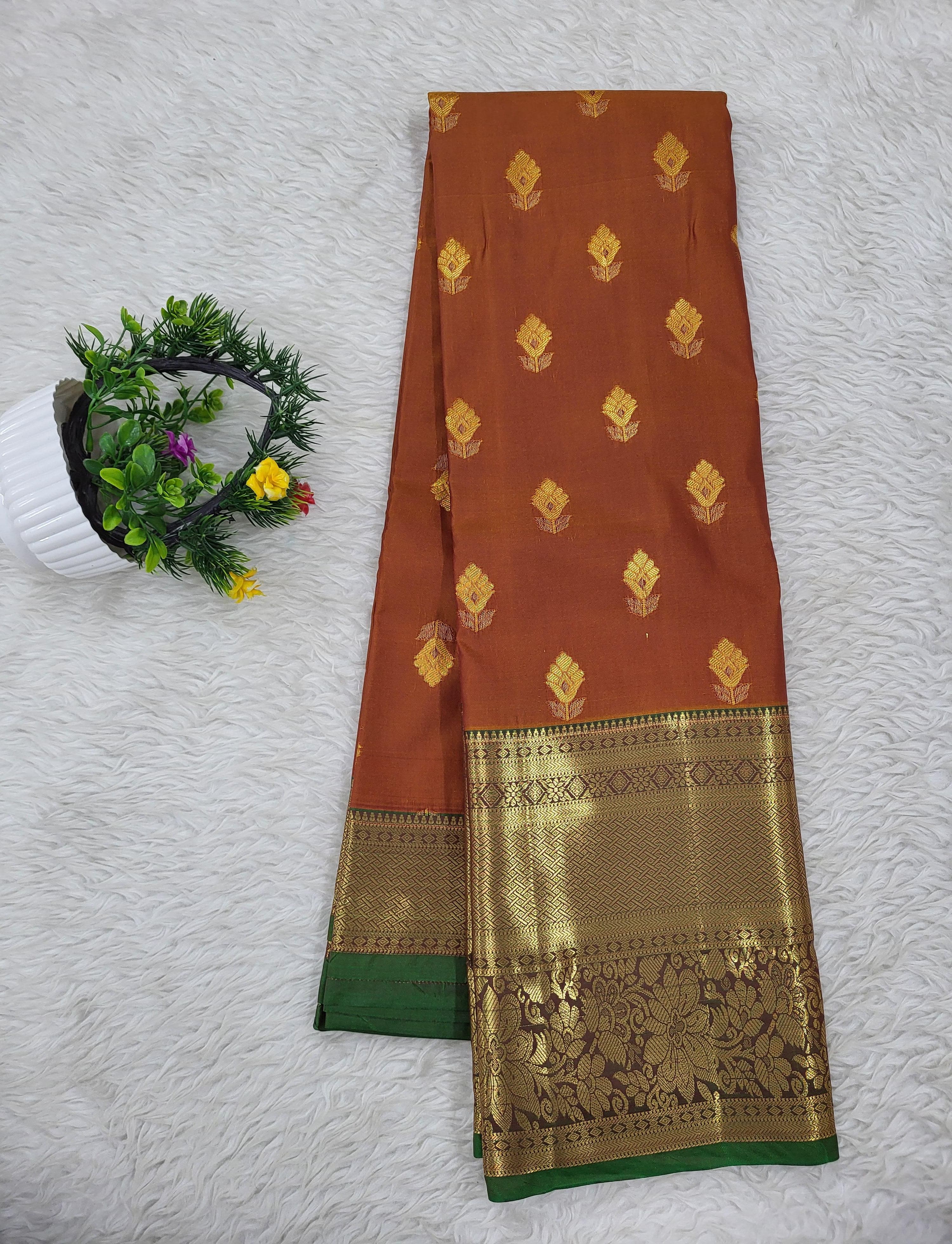 Semi kanchipattu Resham Butta Saree