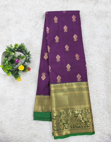 Semi kanchipattu Resham Butta Saree