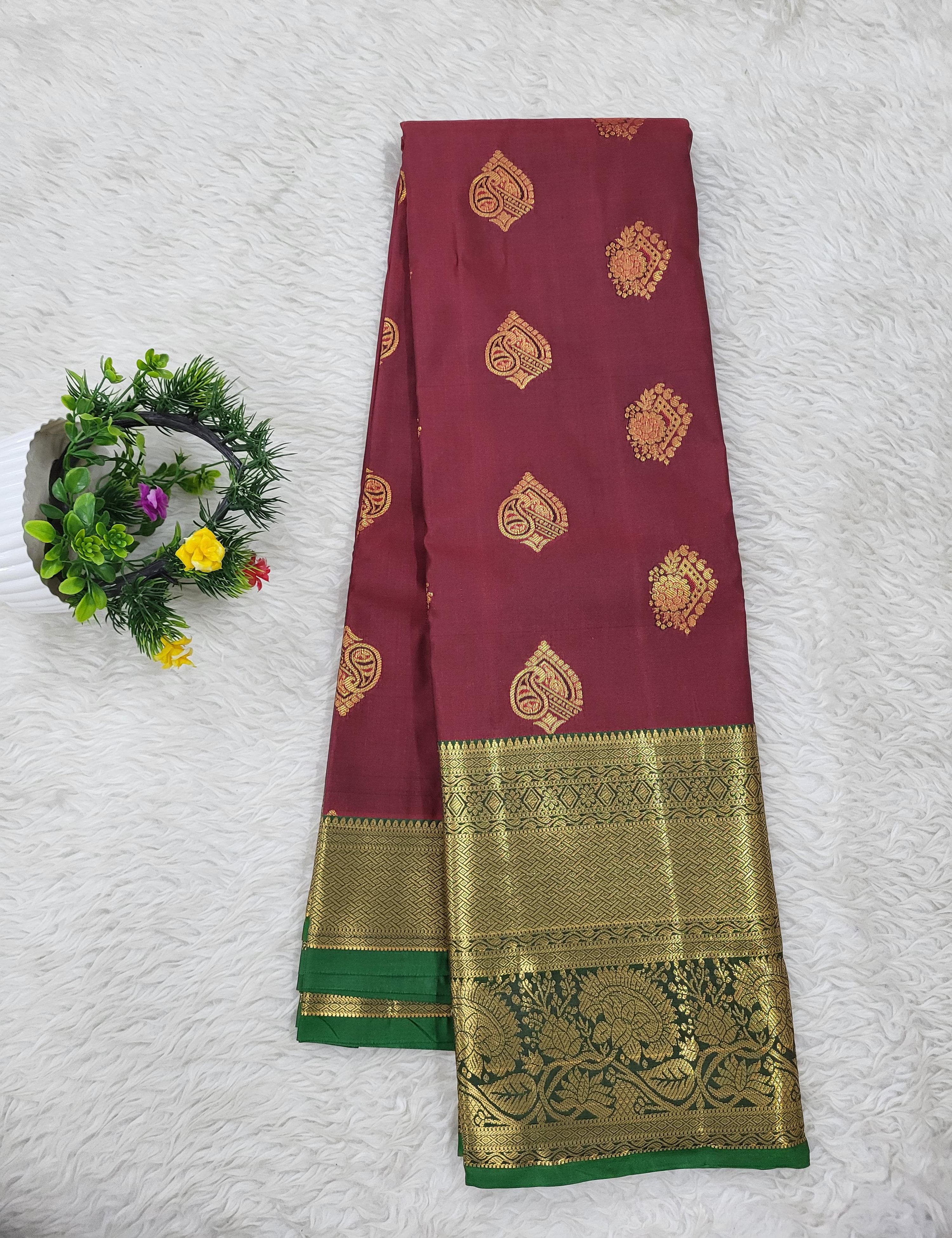 Semi kanchipattu Resham Butta Saree