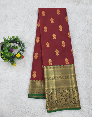 Semi kanchipattu Resham Butta Saree