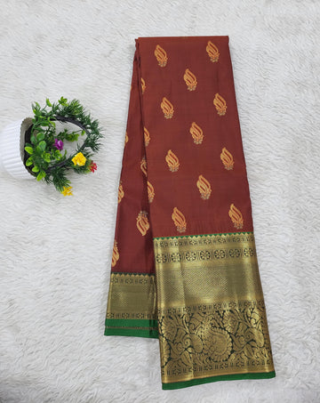 Semi kanchipattu Resham Butta Saree