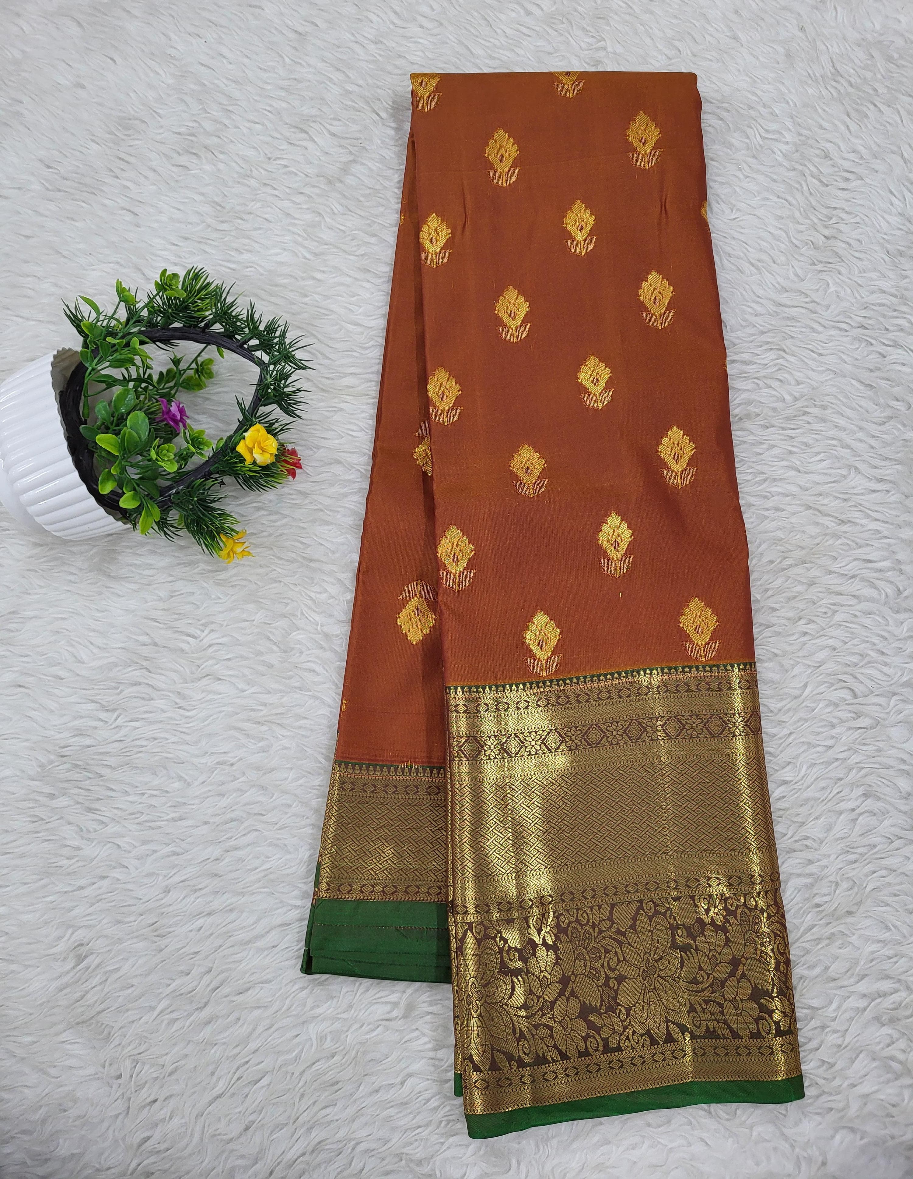 Semi kanchipattu Resham Butta Saree