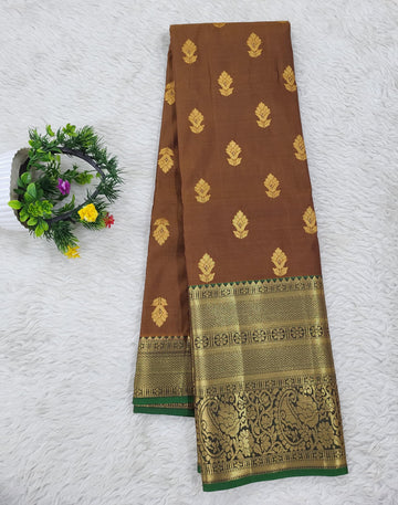 Semi kanchipattu Resham Butta Saree