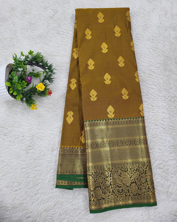 Semi kanchipattu Resham Butta Saree
