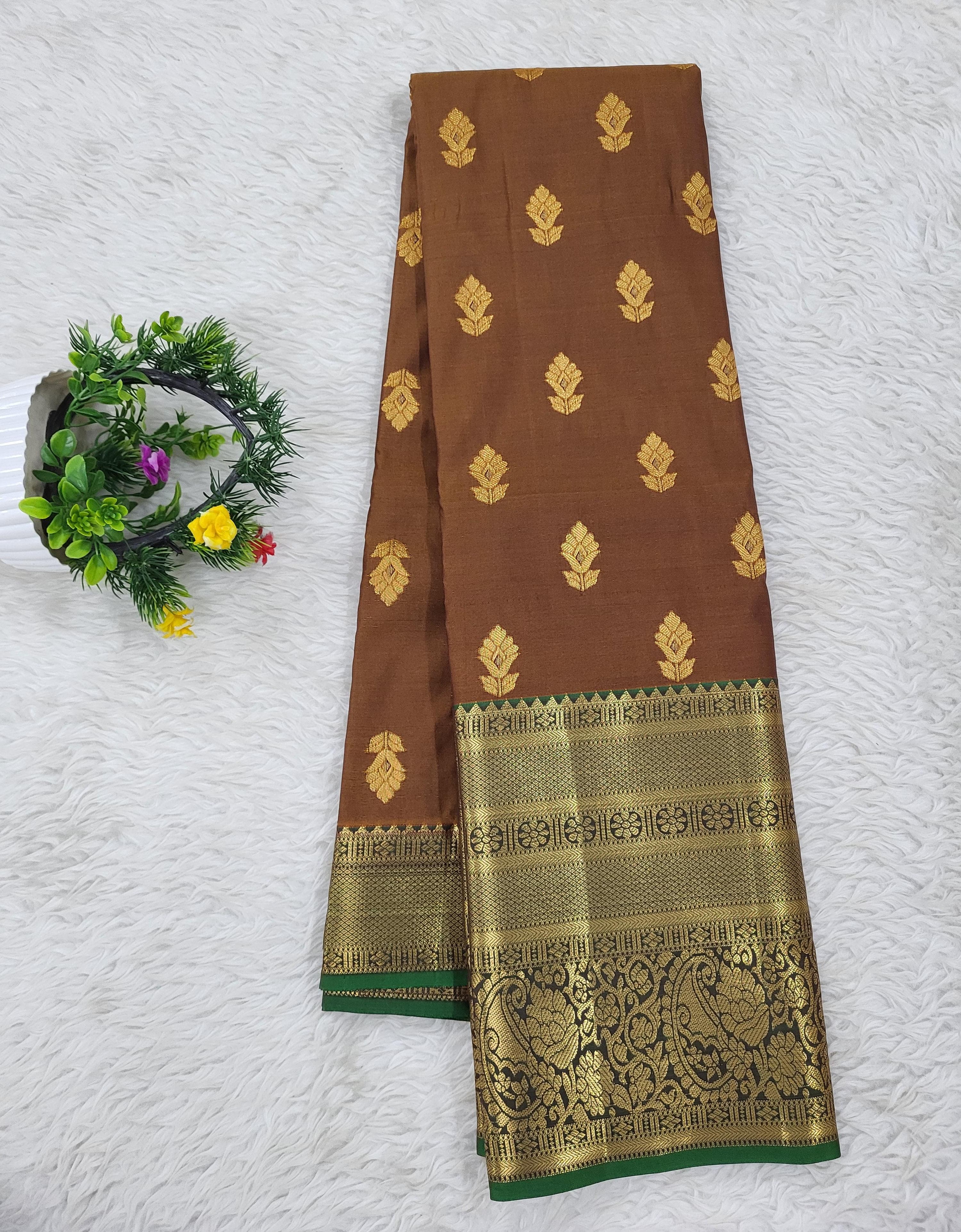 Semi kanchipattu Resham Butta Saree