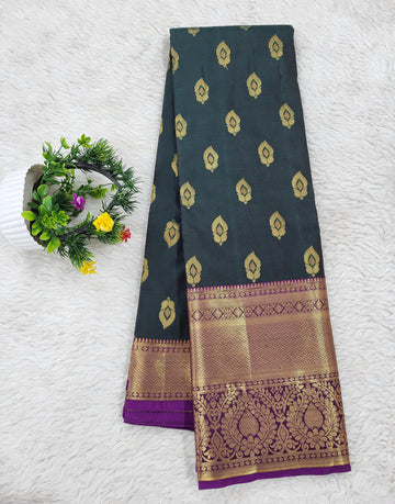 Semi kanchipattu Resham Butta Saree