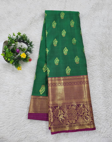 Semi kanchipattu Resham Butta Saree
