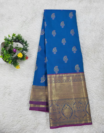 Semi kanchipattu Resham Butta Saree