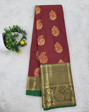 Semi kanchipattu Resham Butta Saree