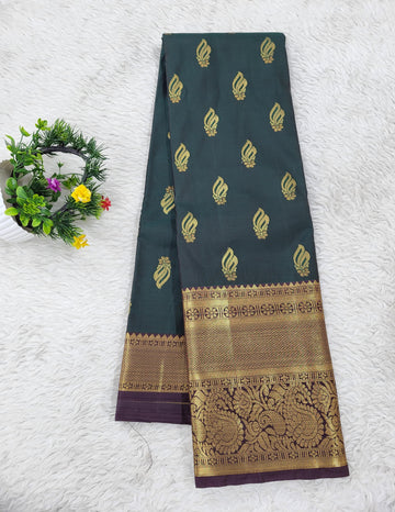 Semi kanchipattu Resham Butta Saree