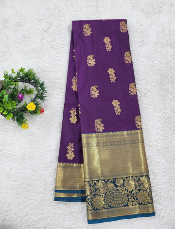 Semi kanchipattu Resham Butta Saree