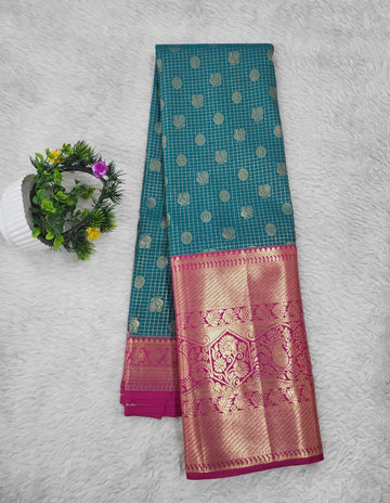 Semi kanchipattu Resham Cheeks Saree