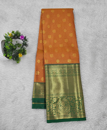 Semi kanchipattu Resham Cheeks Saree
