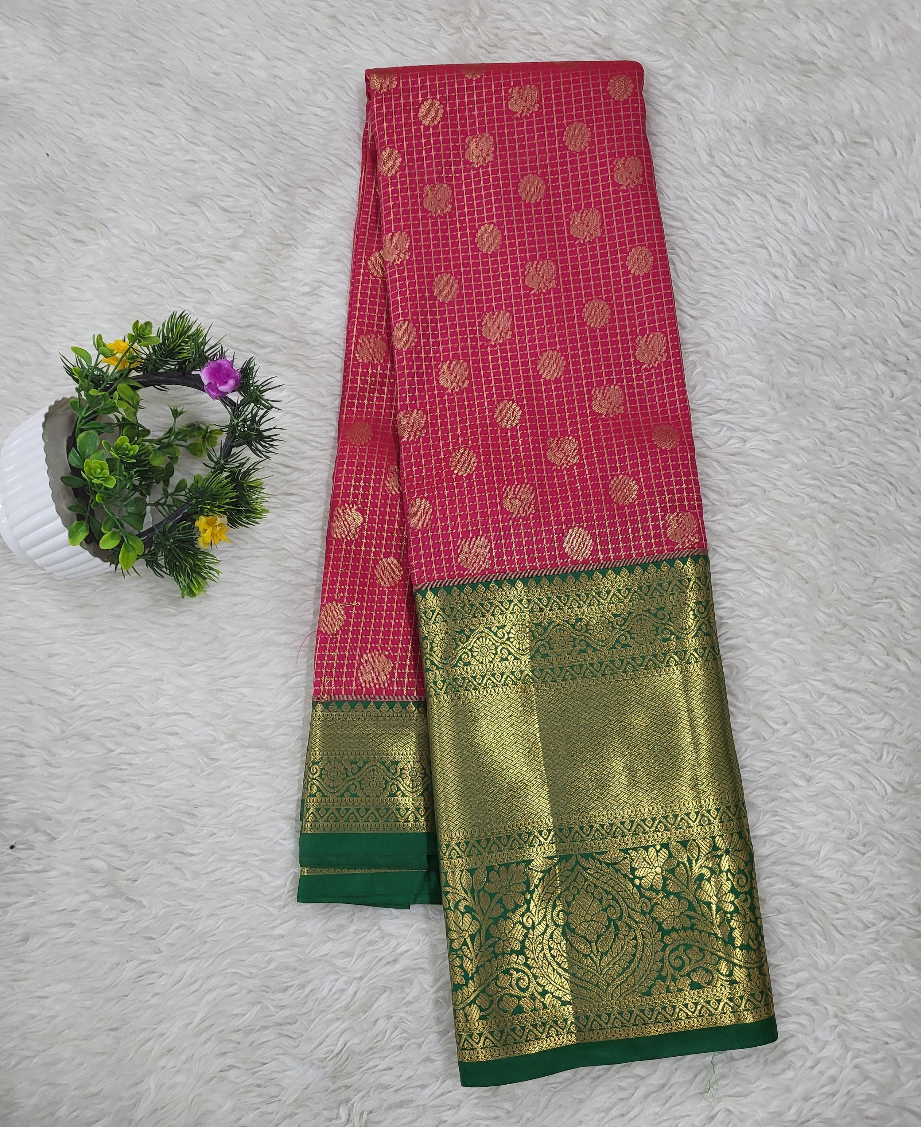 Semi kanchipattu Resham Cheeks Saree