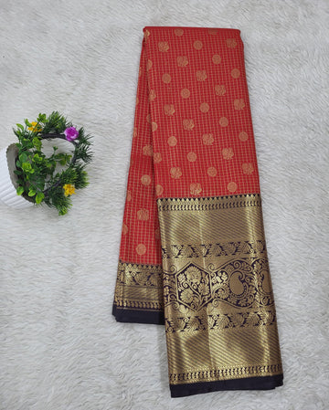 Semi kanchipattu Resham Cheeks Saree