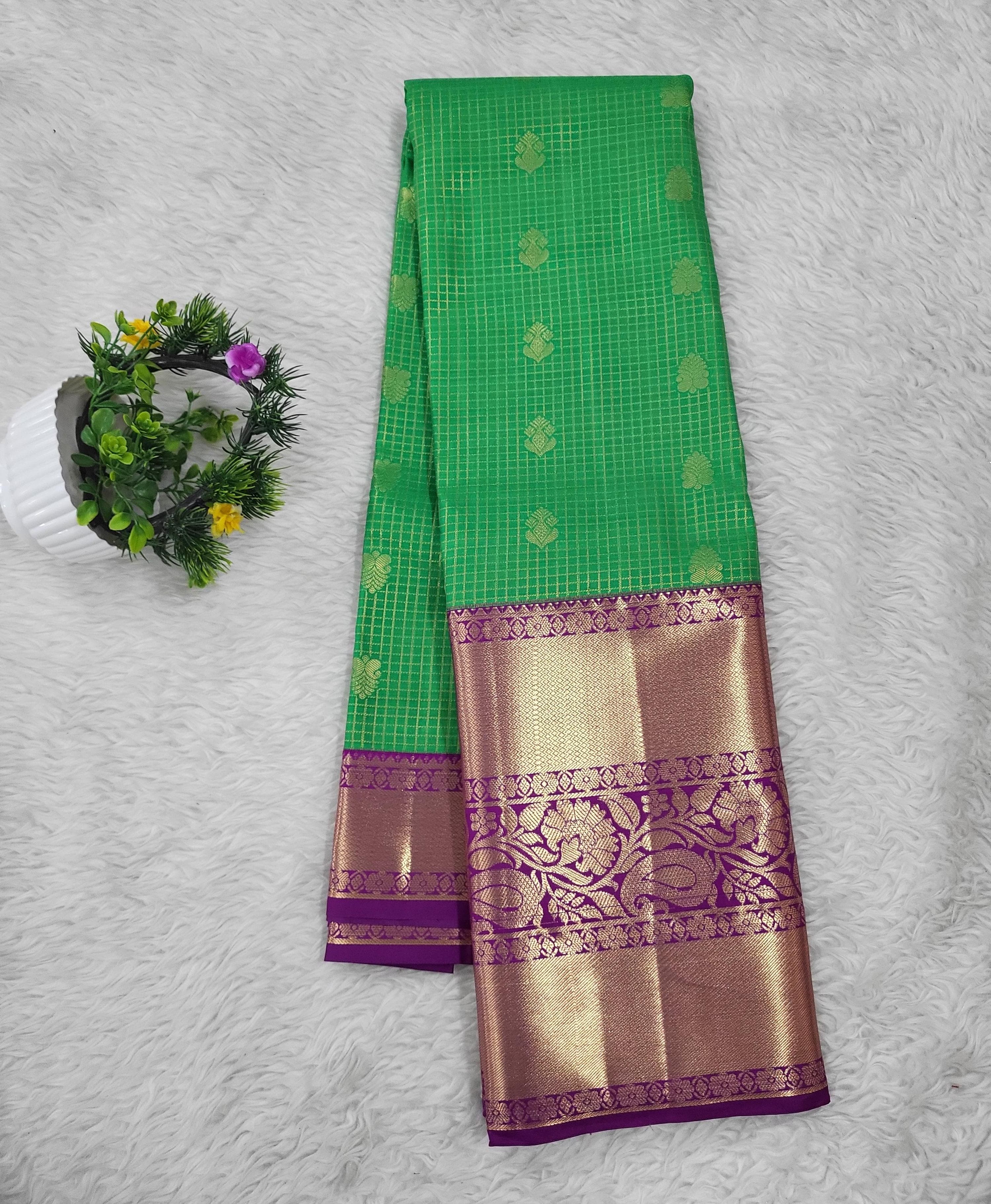 Semi kanchipattu Resham Cheeks Saree