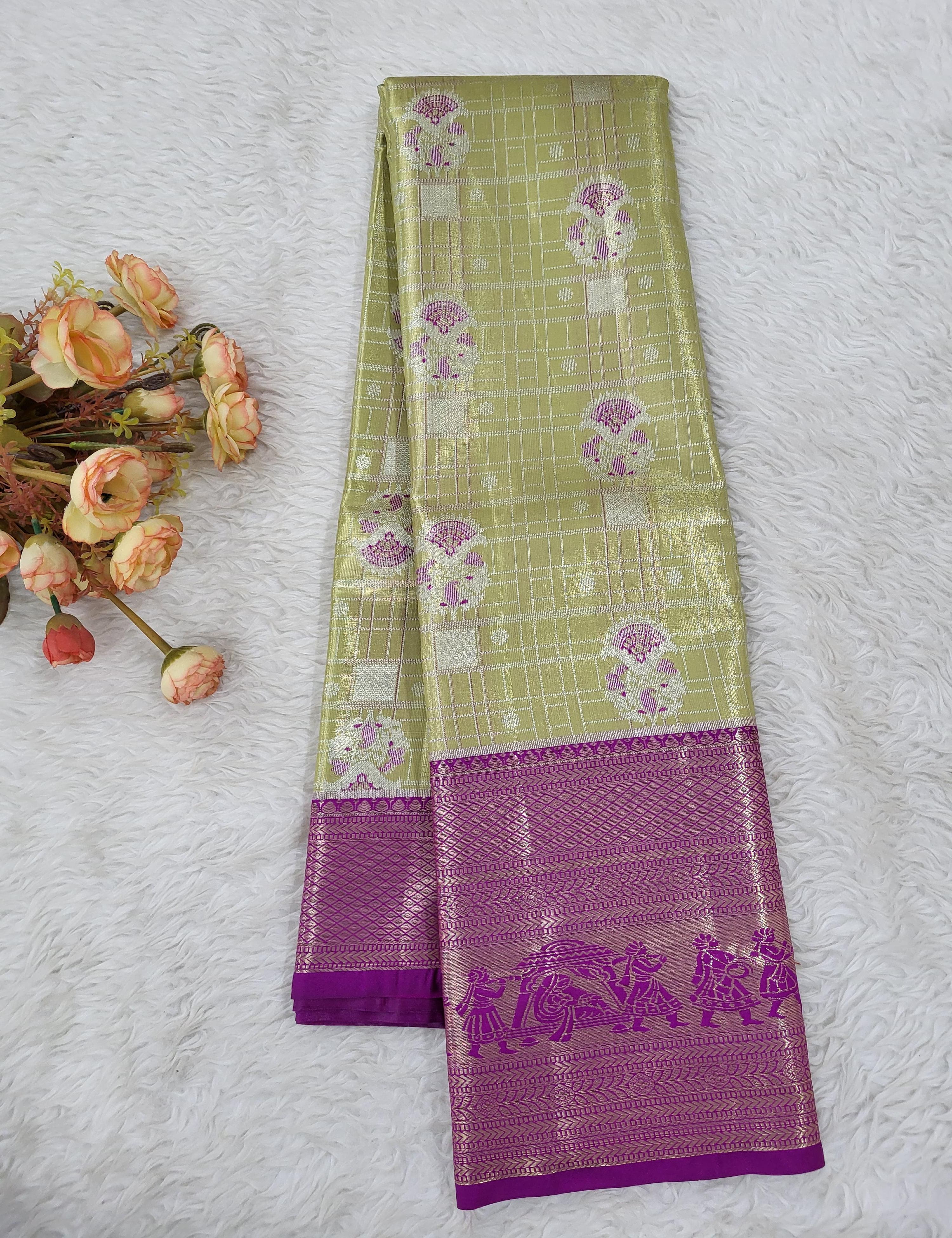 Semi kanchipattu Tissue Saree