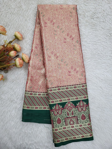Semi Kanchipattu Tissue Meenakari Border Sarees