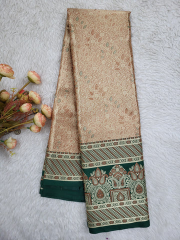 Semi Kanchipattu Tissue Meenakari Border Sarees