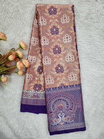Semi Kanchipattu Tissue Meenakari Border Sarees