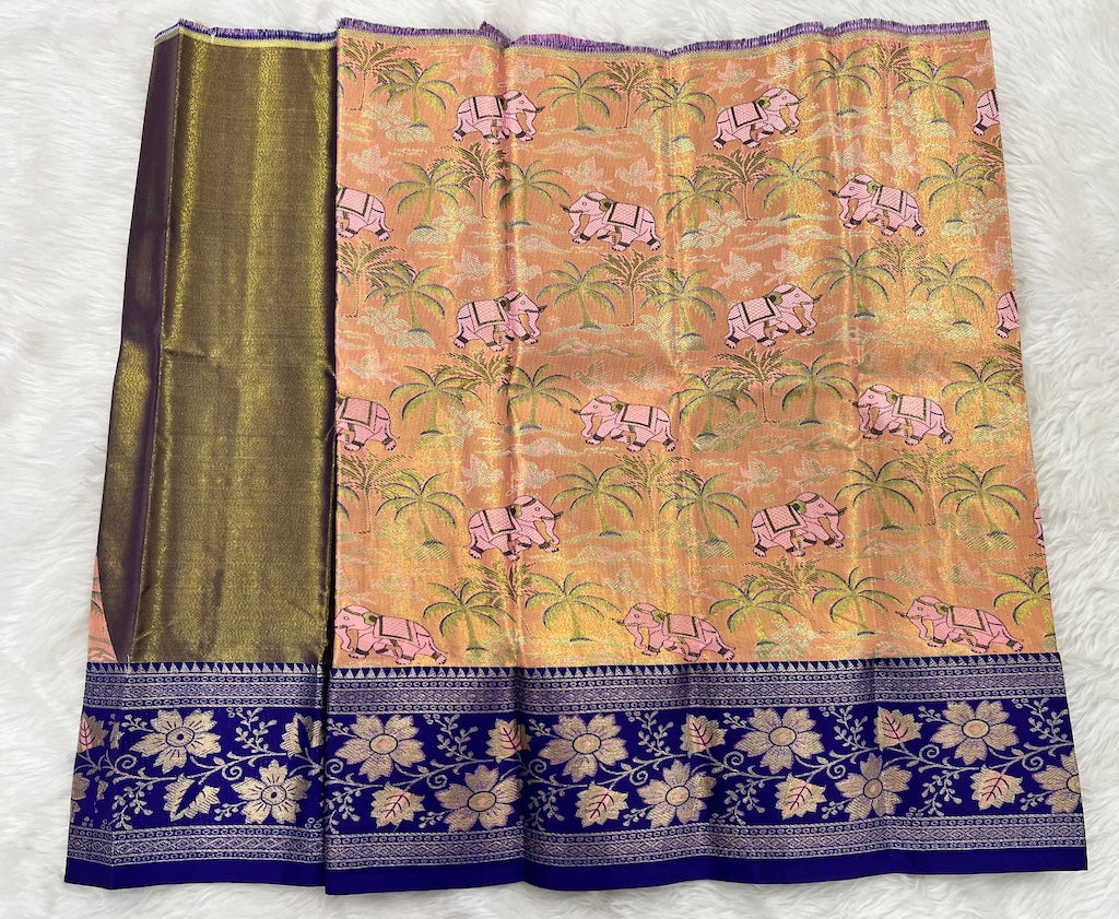 (0–1 Year) Lehenga – Unstitched (Blouse + Material)