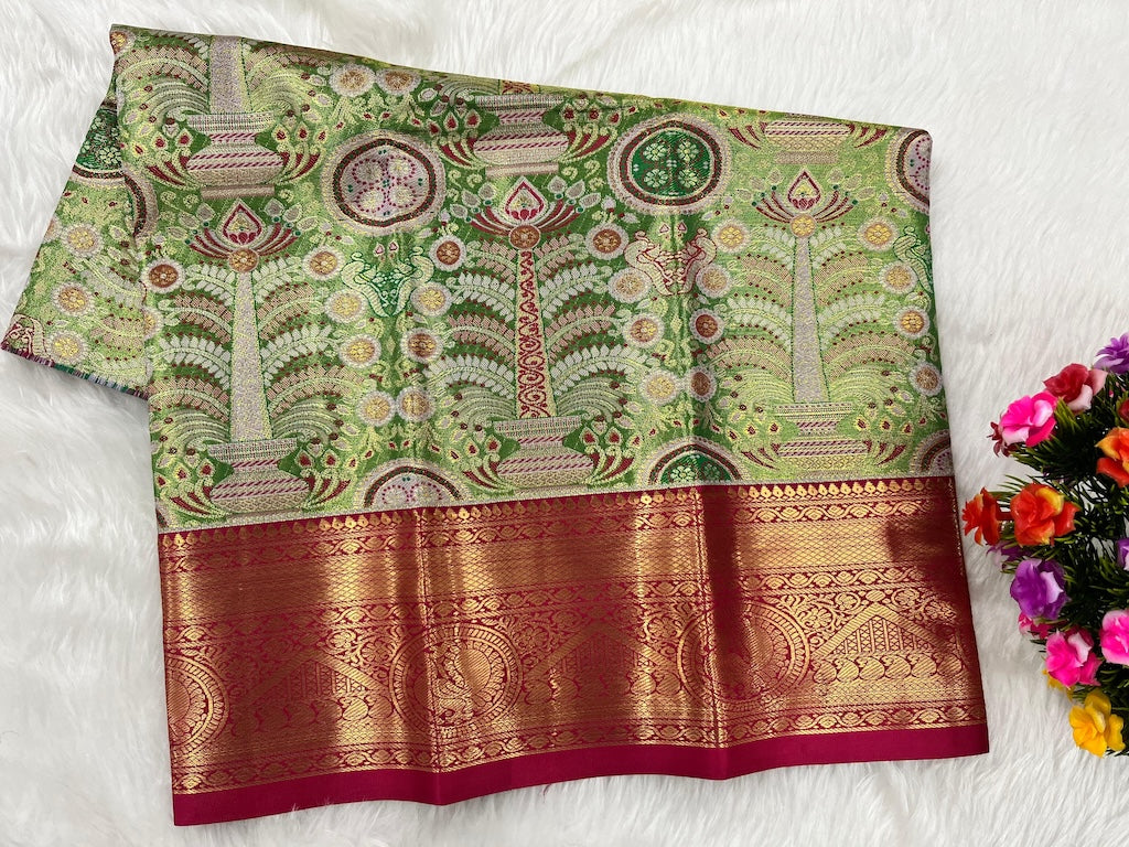 (0–1 Year) Lehenga – Unstitched (Blouse + Material)