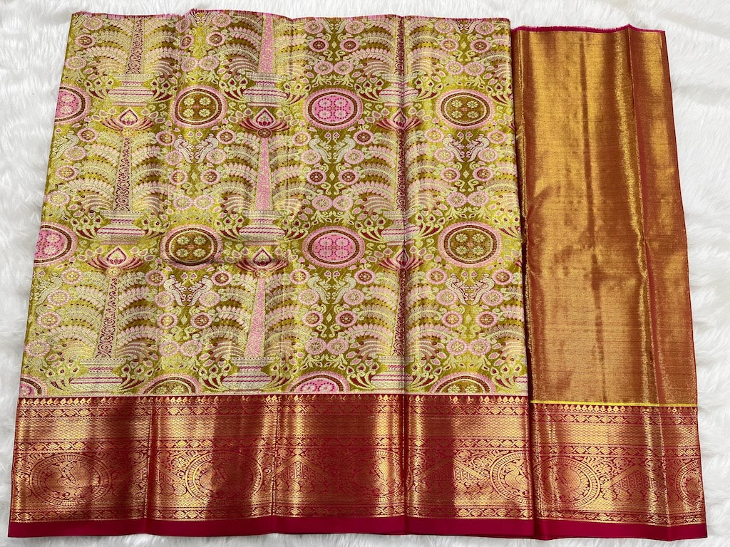 (0–1 Year) Lehenga – Unstitched (Blouse + Material)