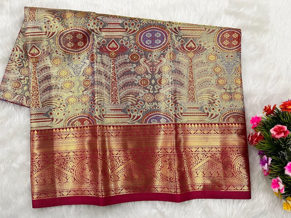 (0–1 Year) Lehenga – Unstitched (Blouse + Material)