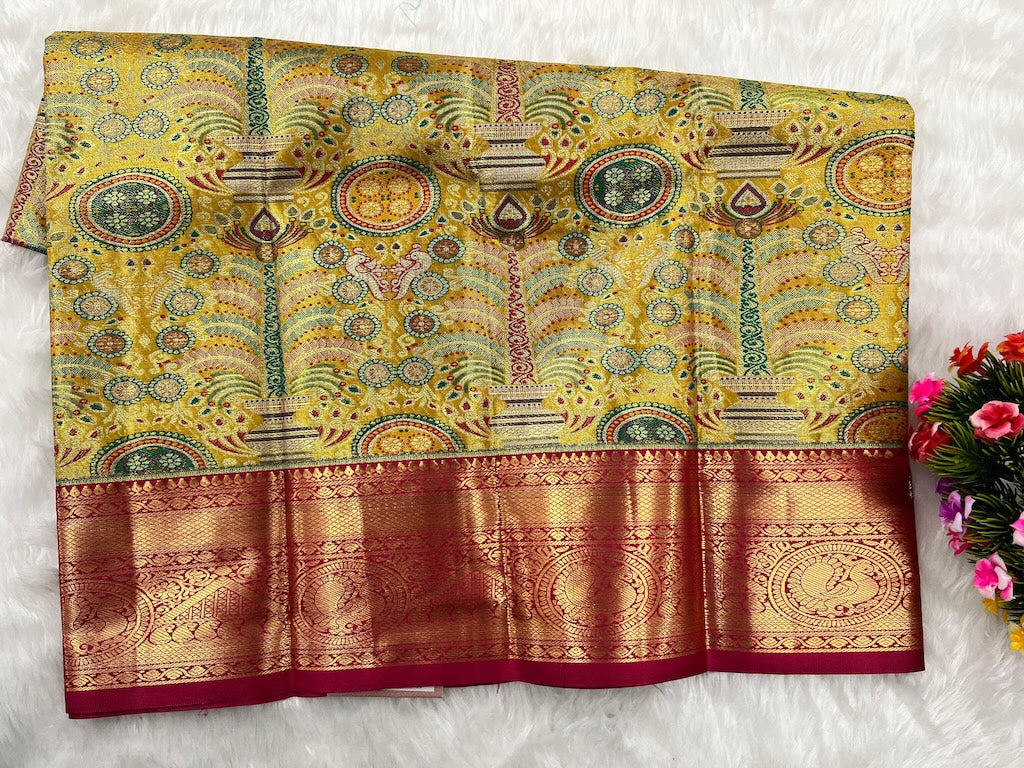 (0–1 Year) Lehenga – Unstitched (Blouse + Material)