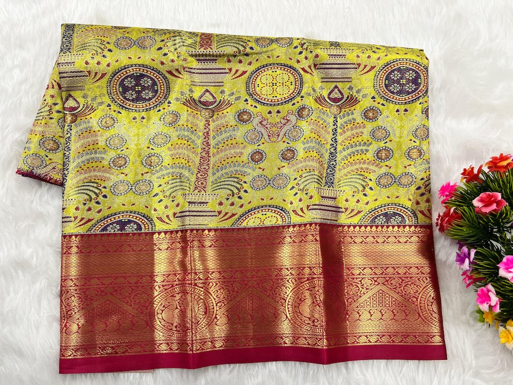 (0–1 Year) Lehenga – Unstitched (Blouse + Material)