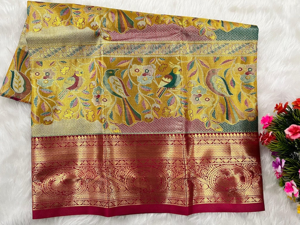 (0–1 Year) Lehenga – Unstitched (Blouse + Material)