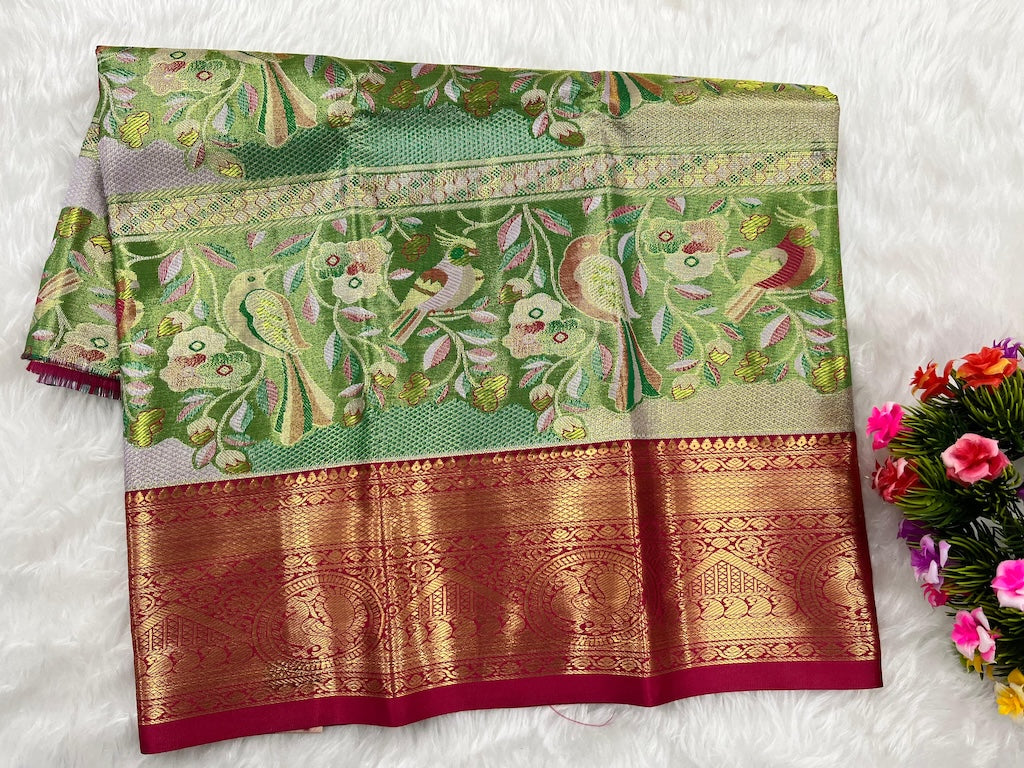 (0–1 Year) Lehenga – Unstitched (Blouse + Material)