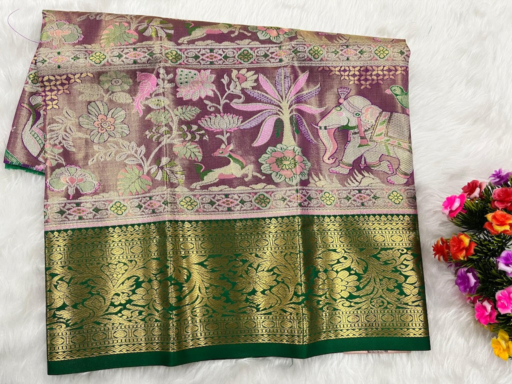 (0–1 Year) Lehenga – Unstitched (Blouse + Material)