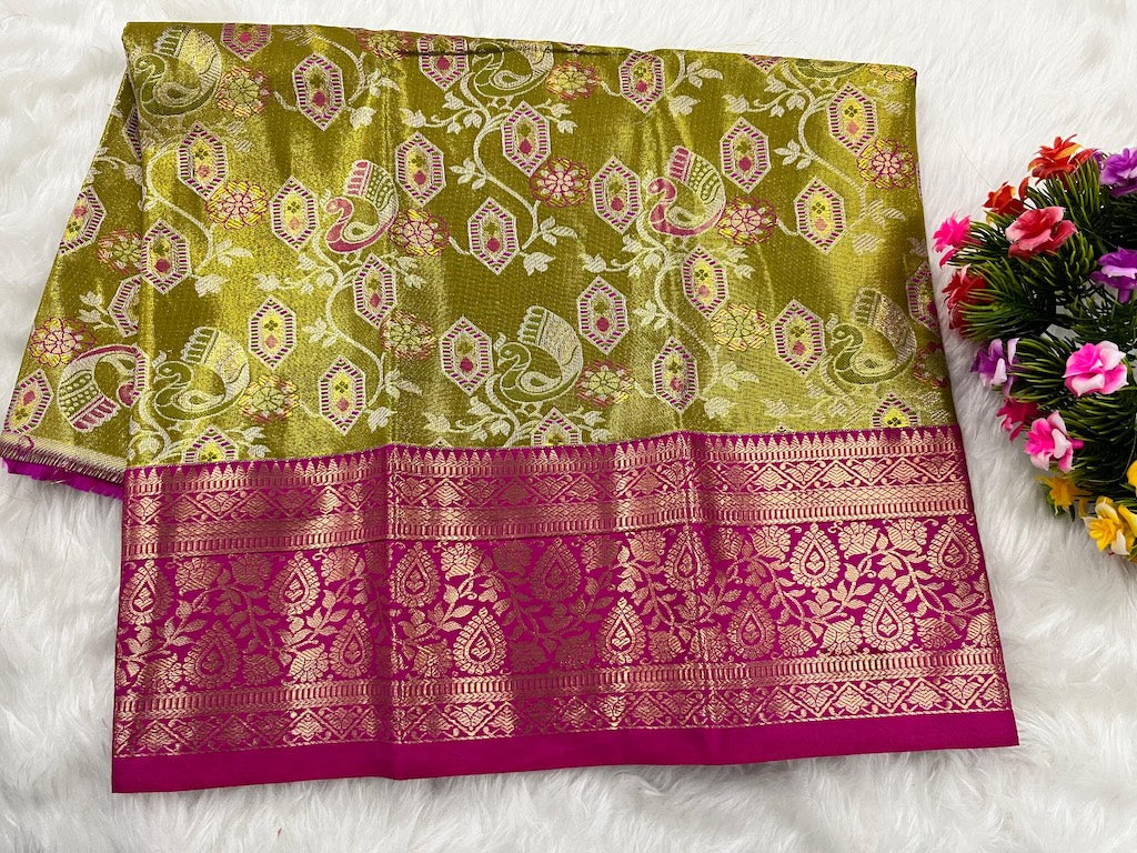 (0–1 Year) Lehenga – Unstitched (Blouse + Material)