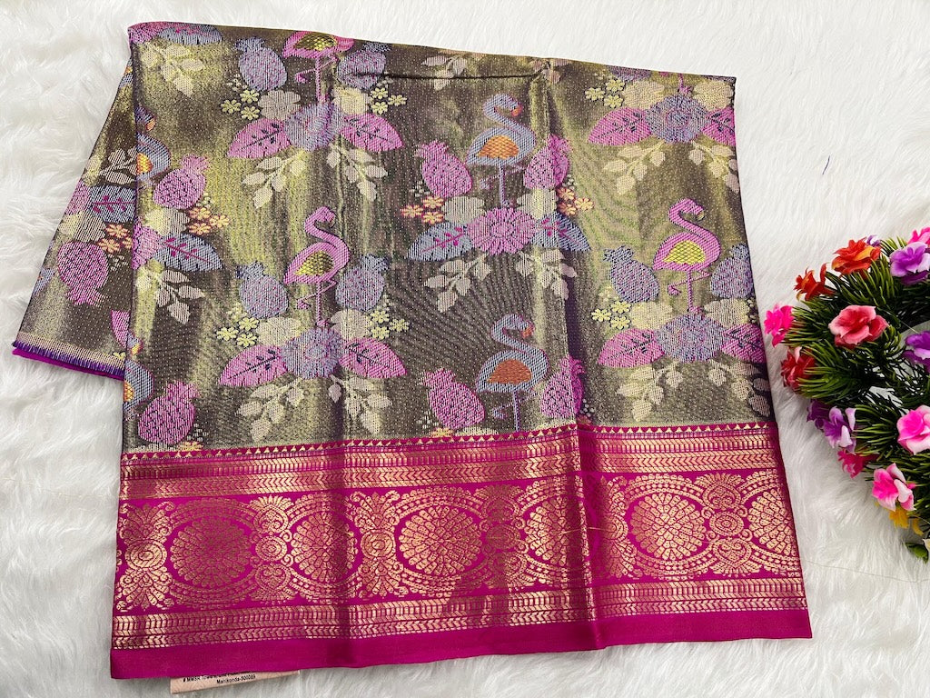 (0–1 Year) Lehenga – Unstitched (Blouse + Material)