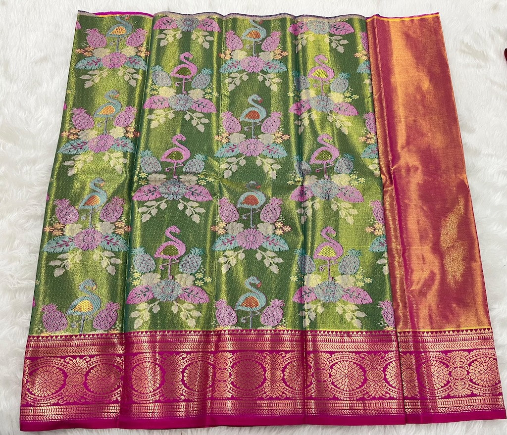 (0–1 Year) Lehenga – Unstitched (Blouse + Material)