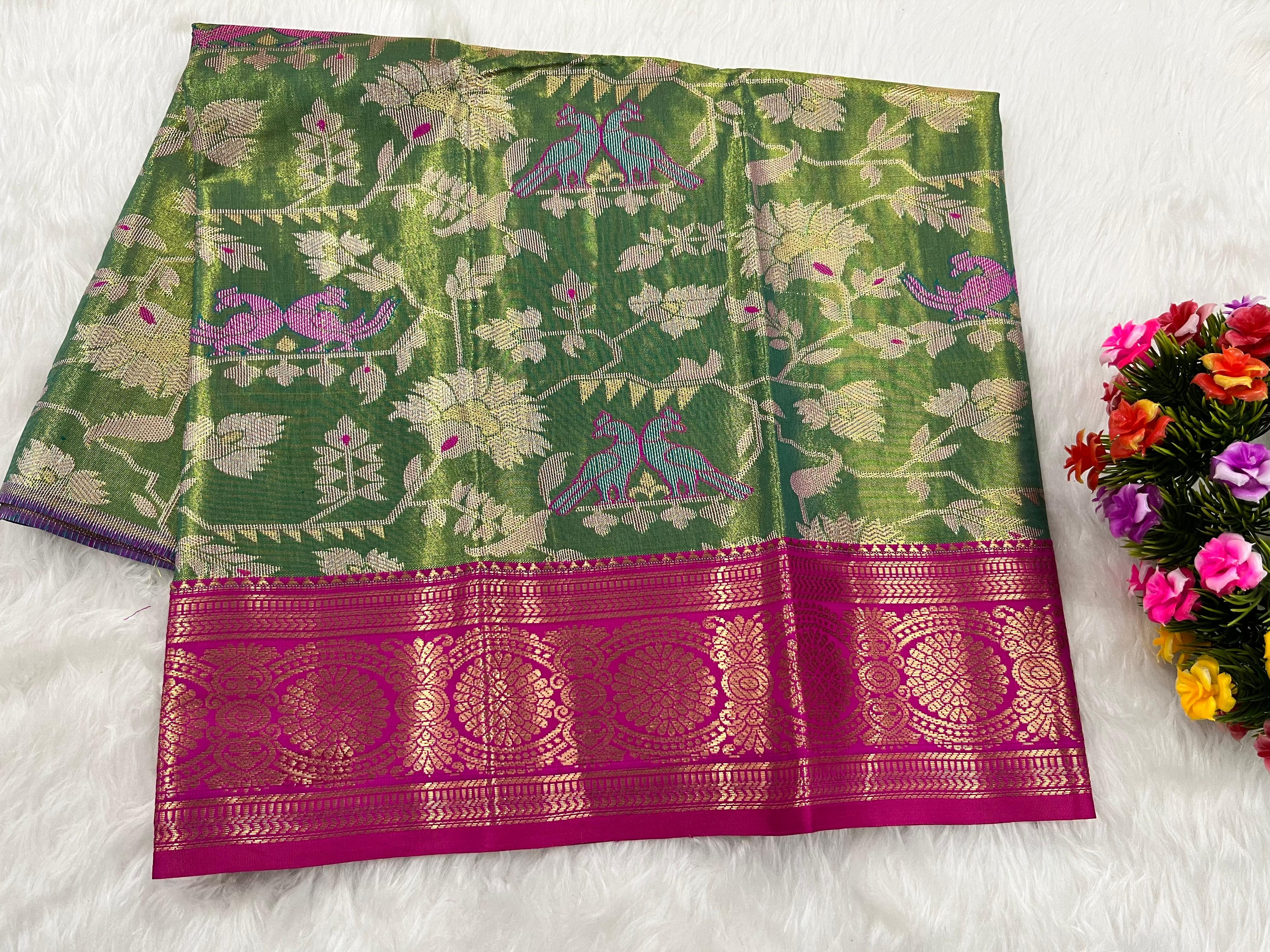 (0–1 Year) Lehenga – Unstitched (Blouse + Material)