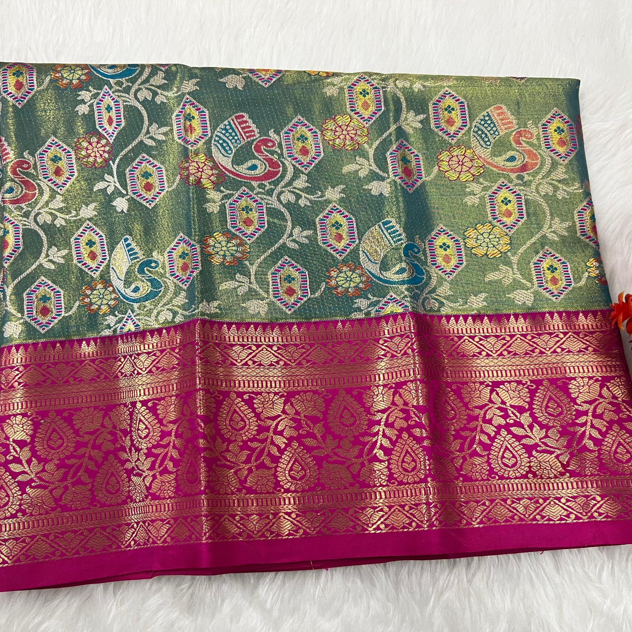 (0–1 Year) Lehenga – Unstitched (Blouse + Material)