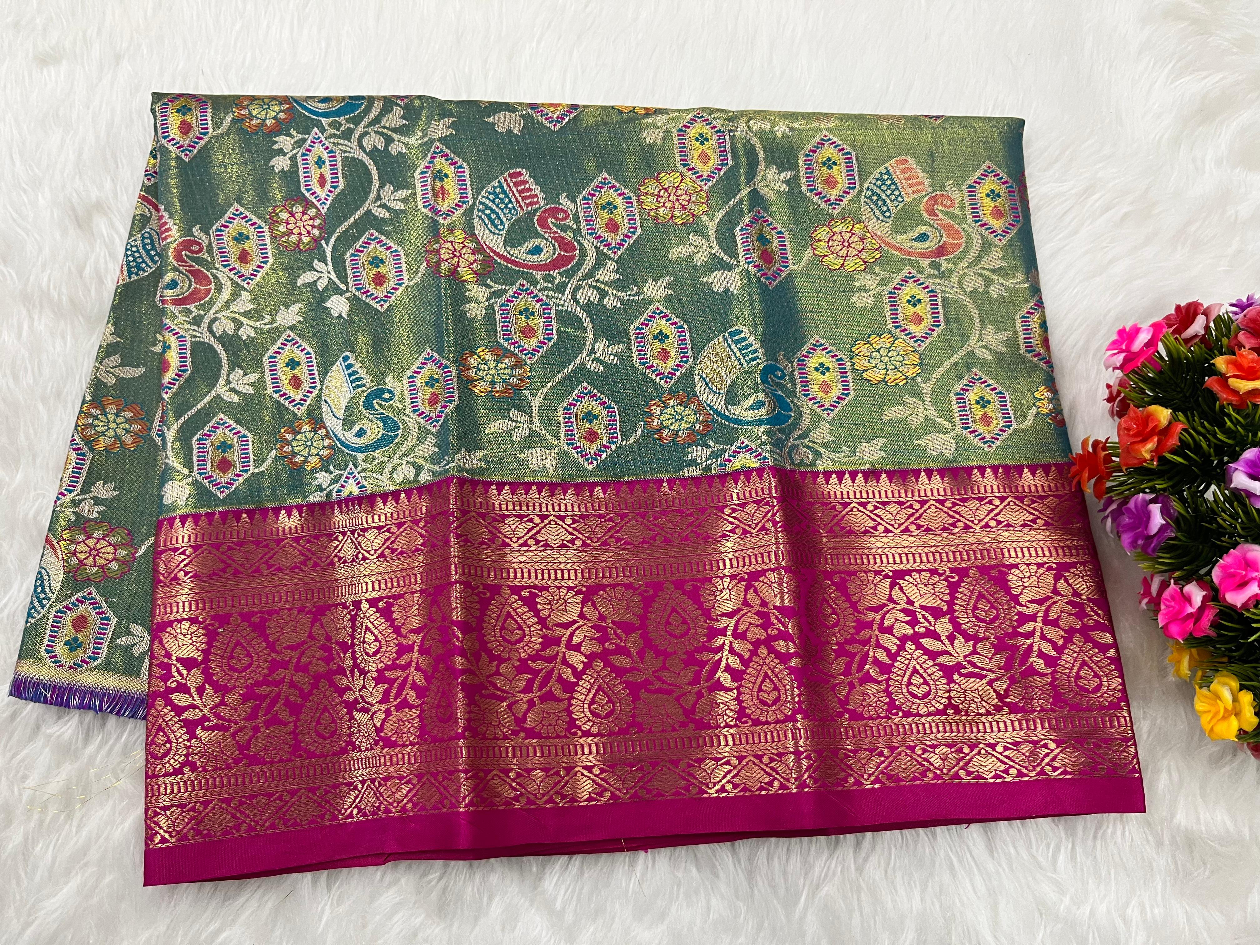 (0–1 Year) Lehenga – Unstitched (Blouse + Material)