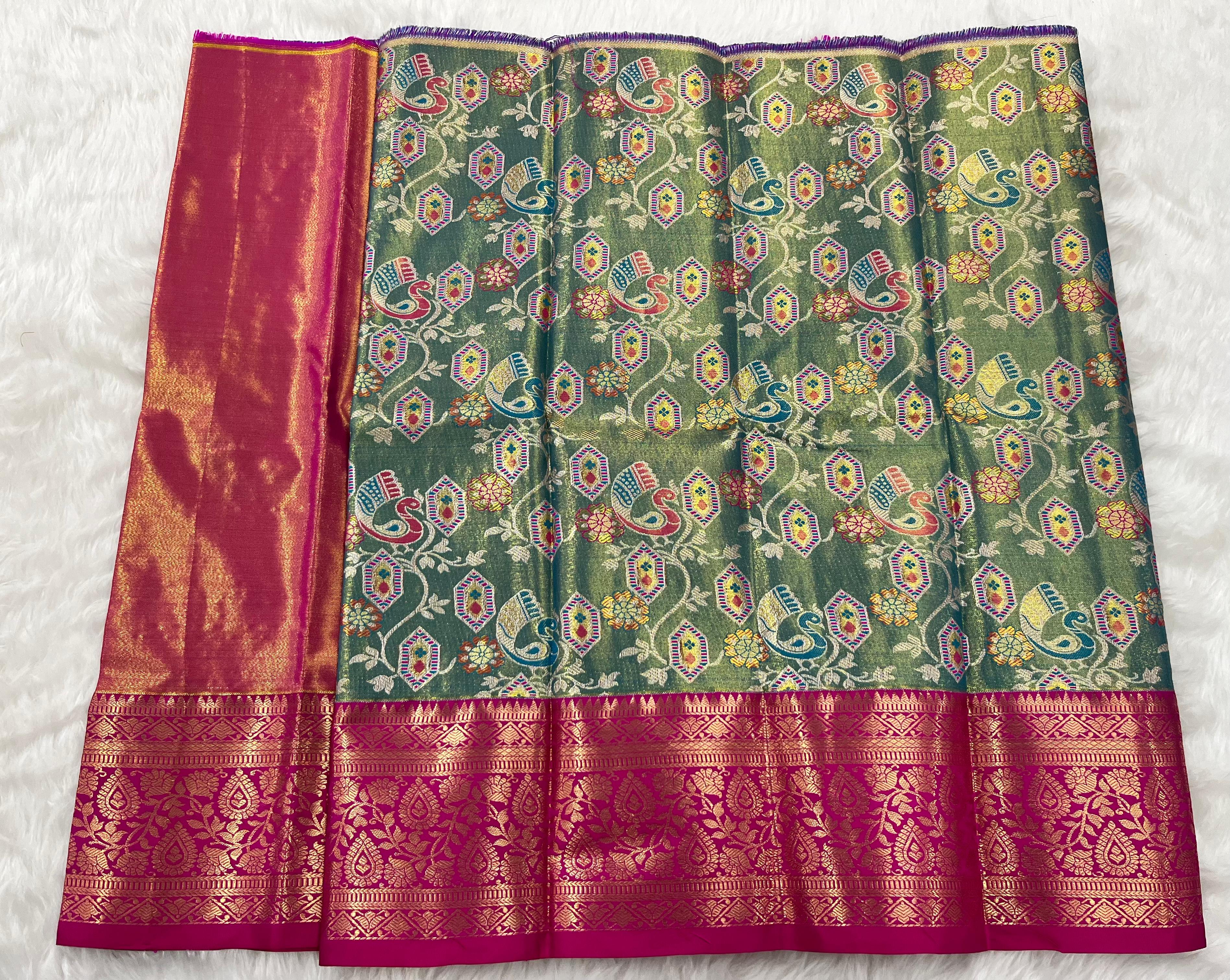 (0–1 Year) Lehenga – Unstitched (Blouse + Material)