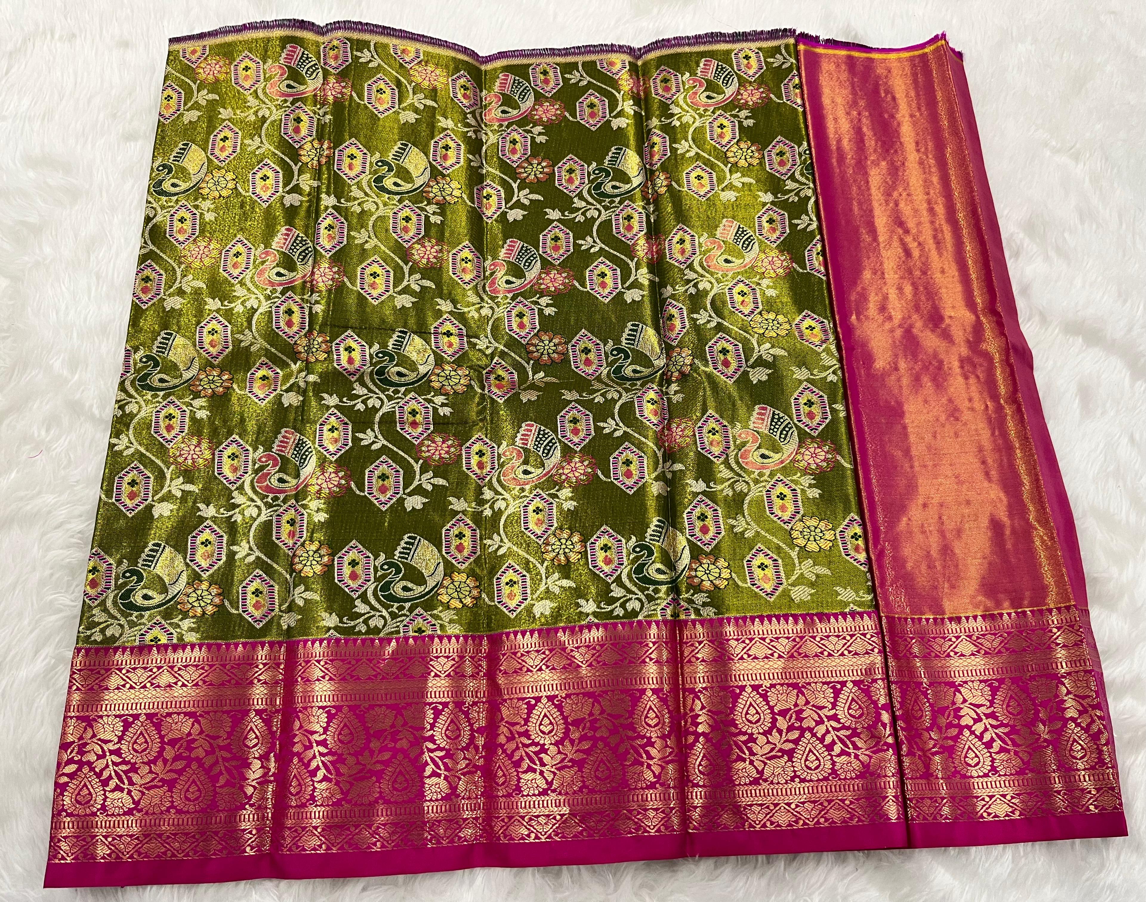 (0–1 Year) Lehenga – Unstitched (Blouse + Material)