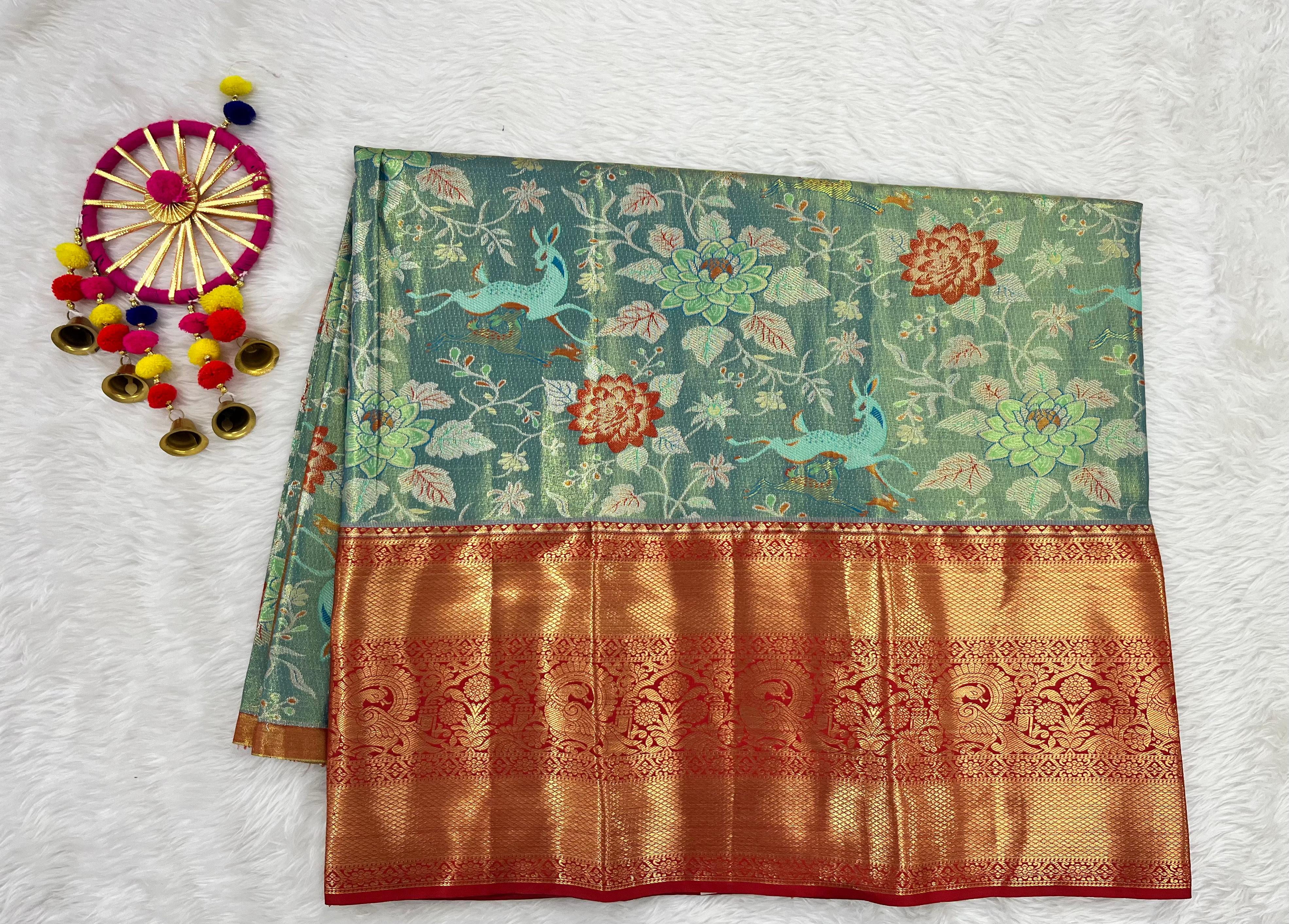 (5–10 Year) Lehenga – Unstitched (Blouse + Material)