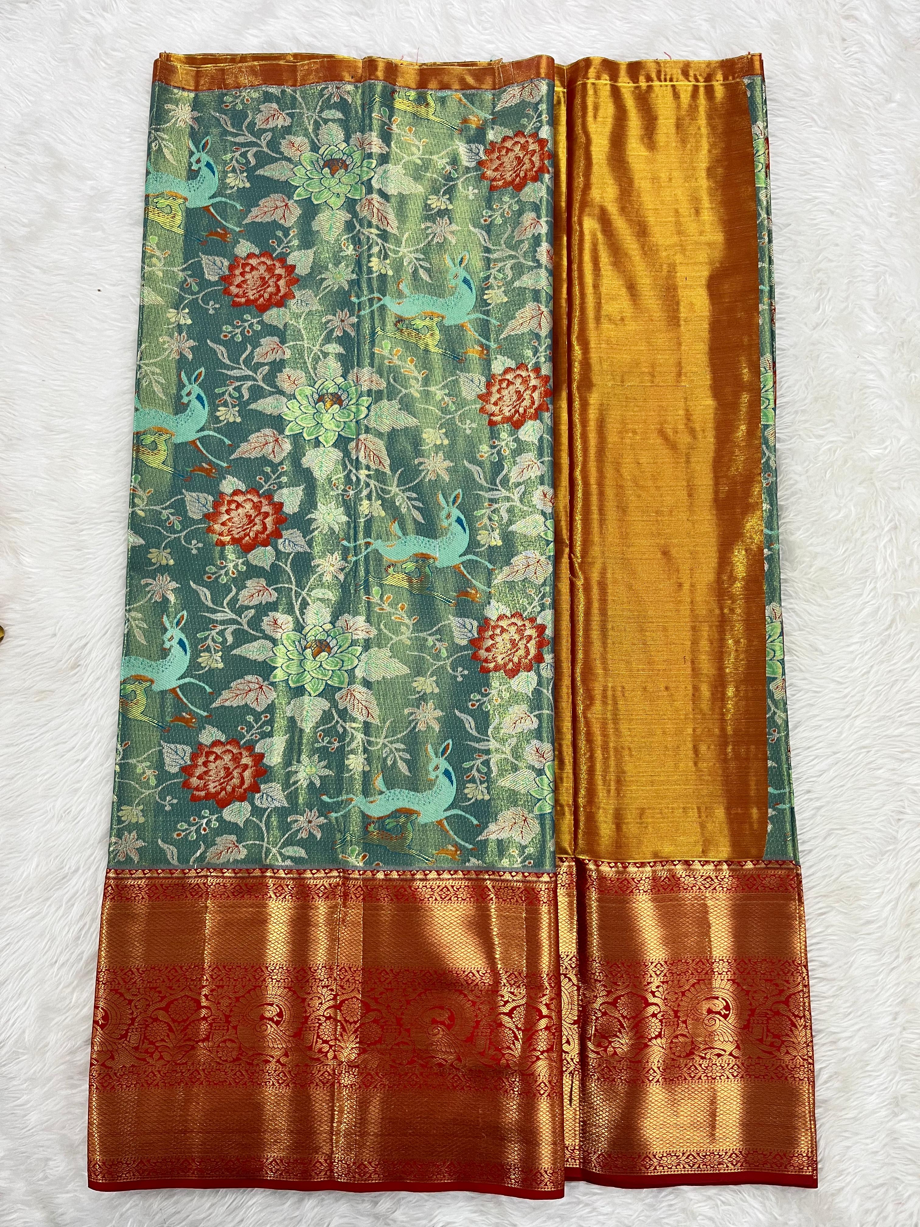 (5–10 Year) Lehenga – Unstitched (Blouse + Material)