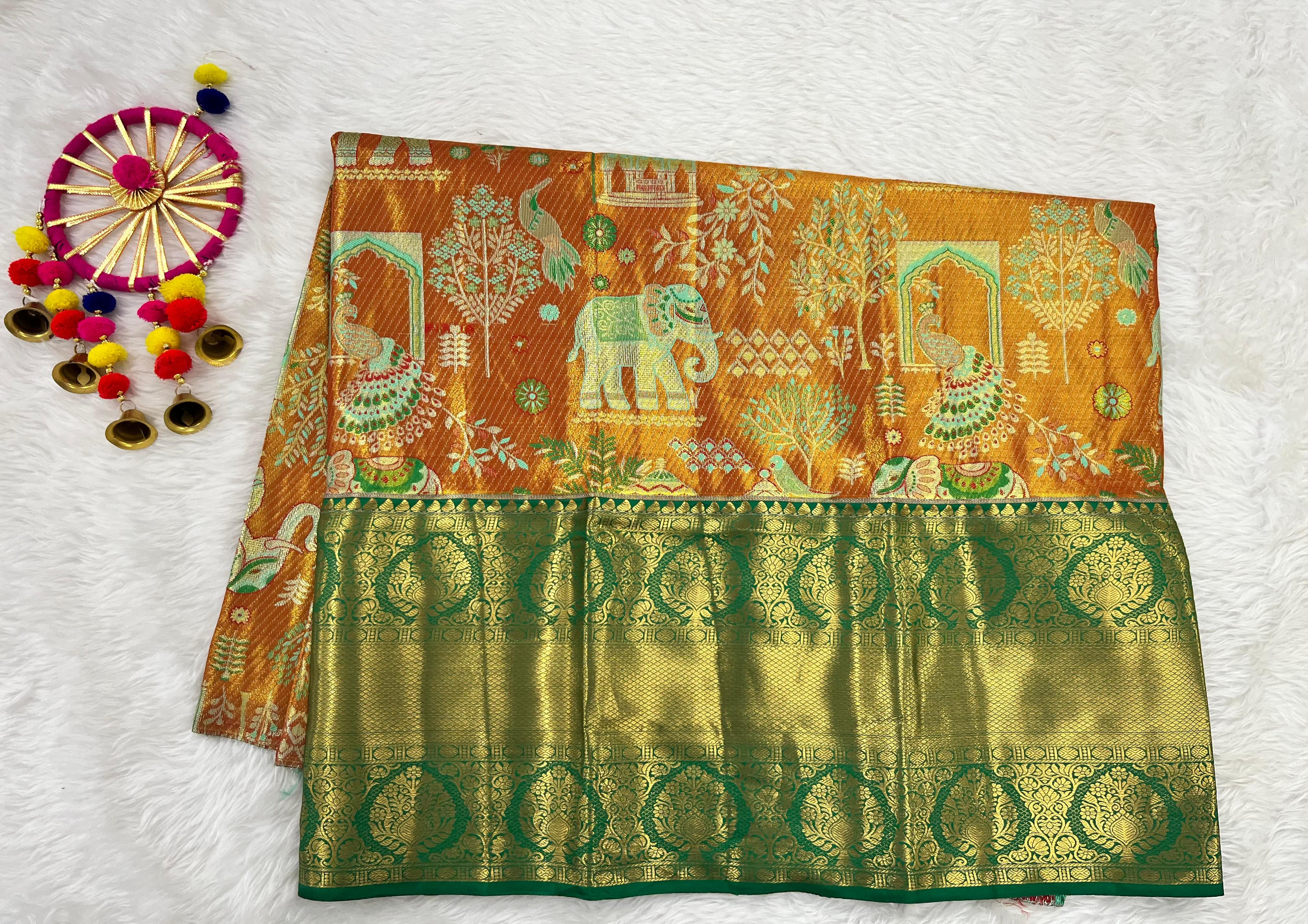 (5–10 Year) Lehenga – Unstitched (Blouse + Material)